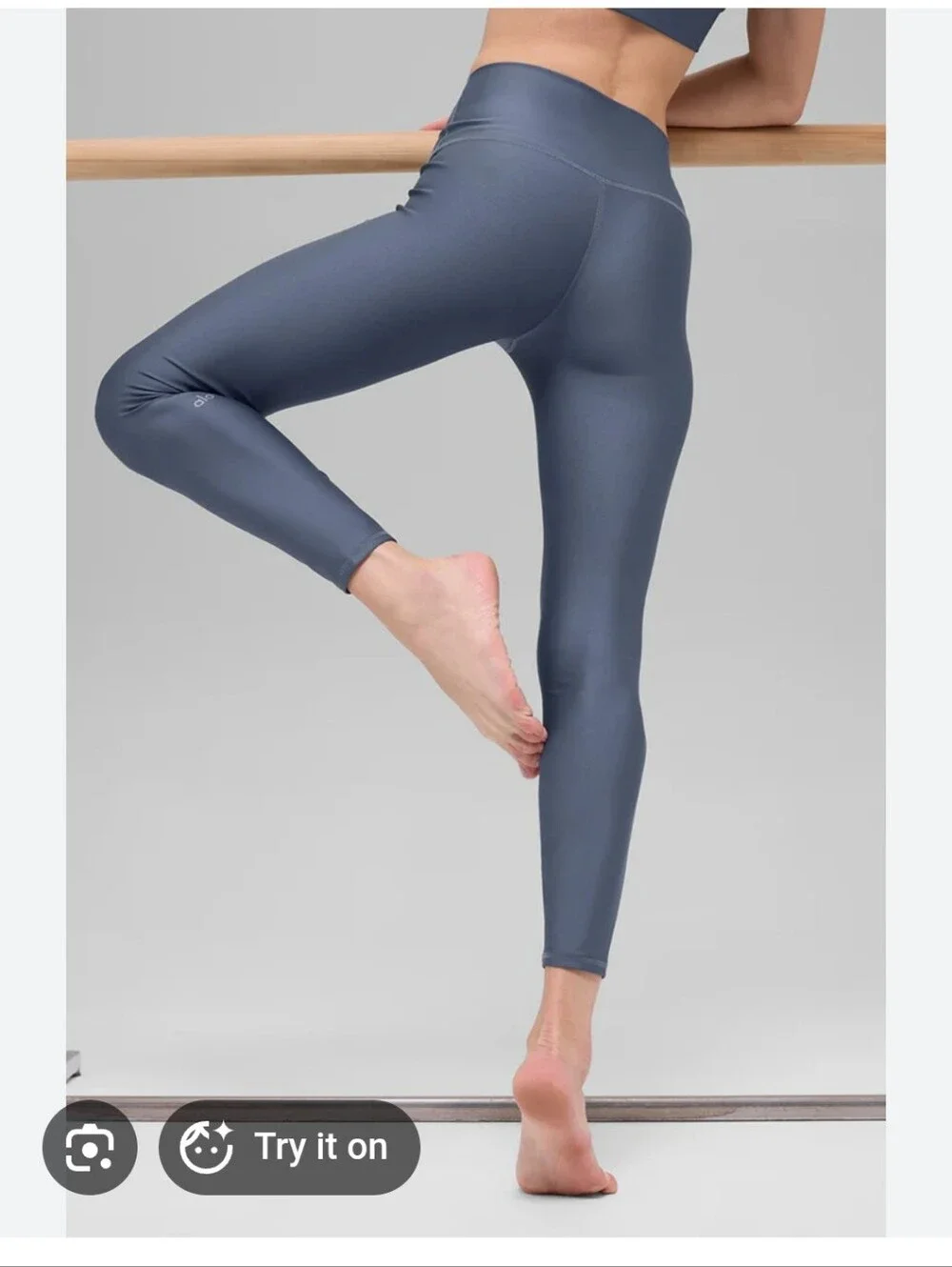 ALO Yoga High-Rise Airbrush Legging in Bluestone Gray